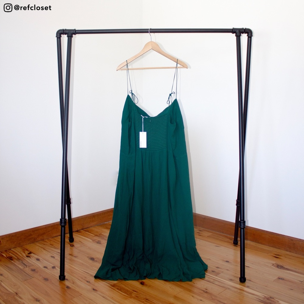 Reformation Juliette Dress (Emerald) - Picture 3 of 4